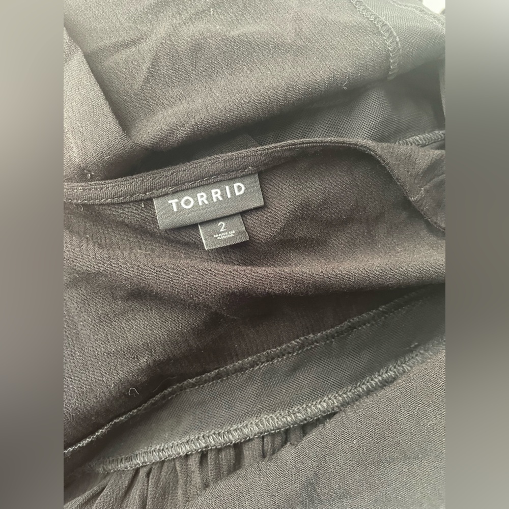 Torrid Black Flutter Sleeve Button Front Top. - image 6